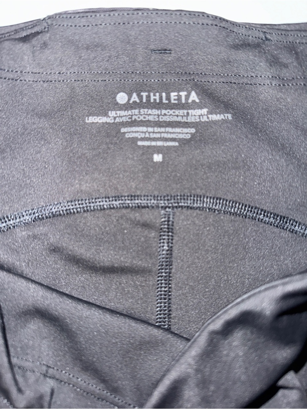 Athleta Ultimate Stash Pocket Tight Leggings Black M Full Length - Picture 2 of 15